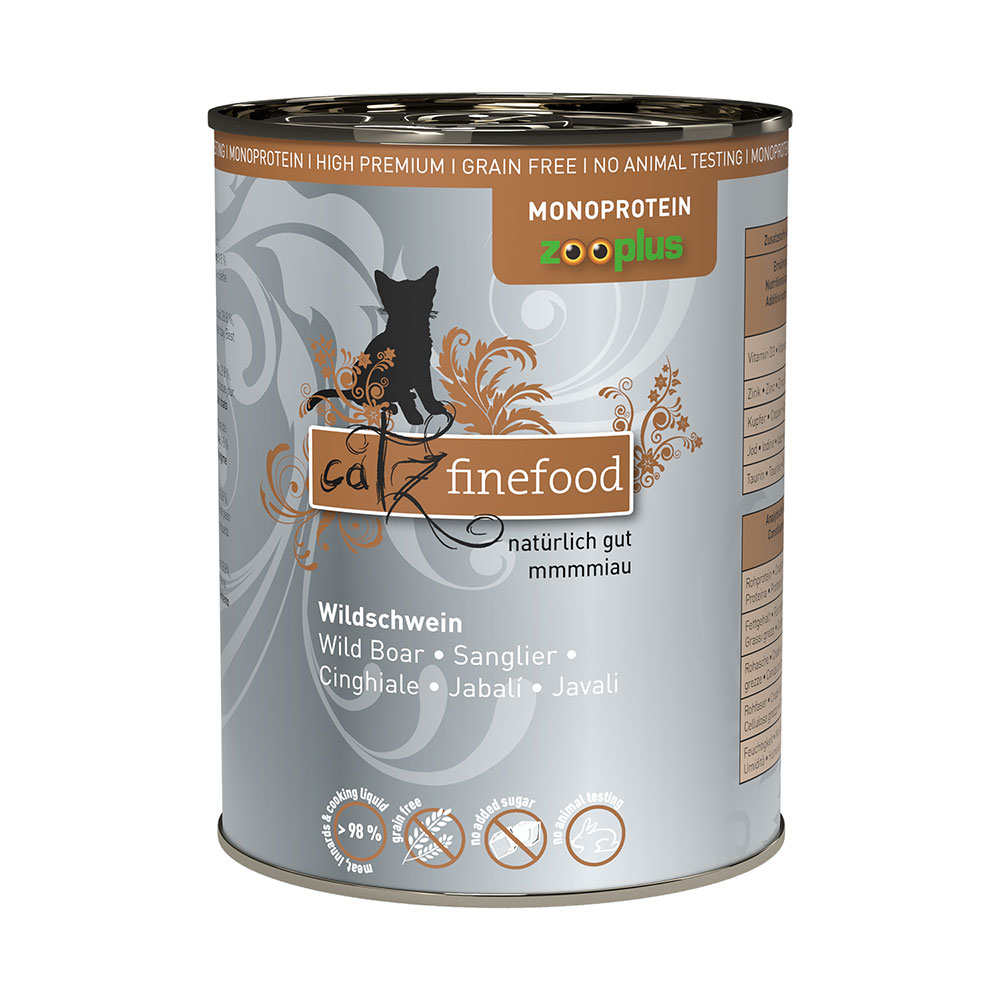 Sparpaket catz finefood Monoprotein zooplus 24 x 400 g - Wildschwein von Catz Finefood