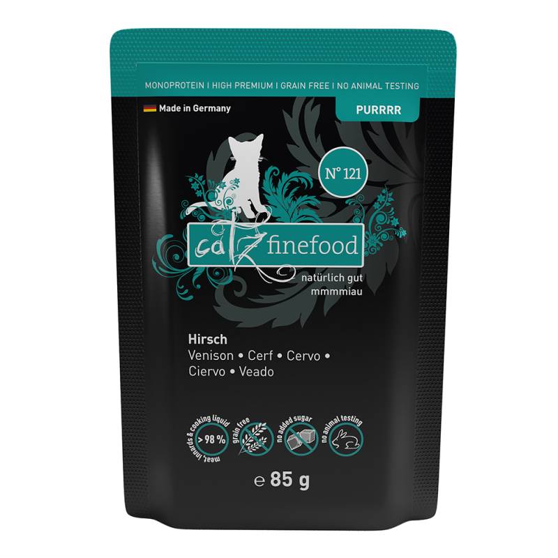 Sparpaket catz finefood Purrrr Pouch 24 x 85 g - No. 121 Hirsch von Catz Finefood