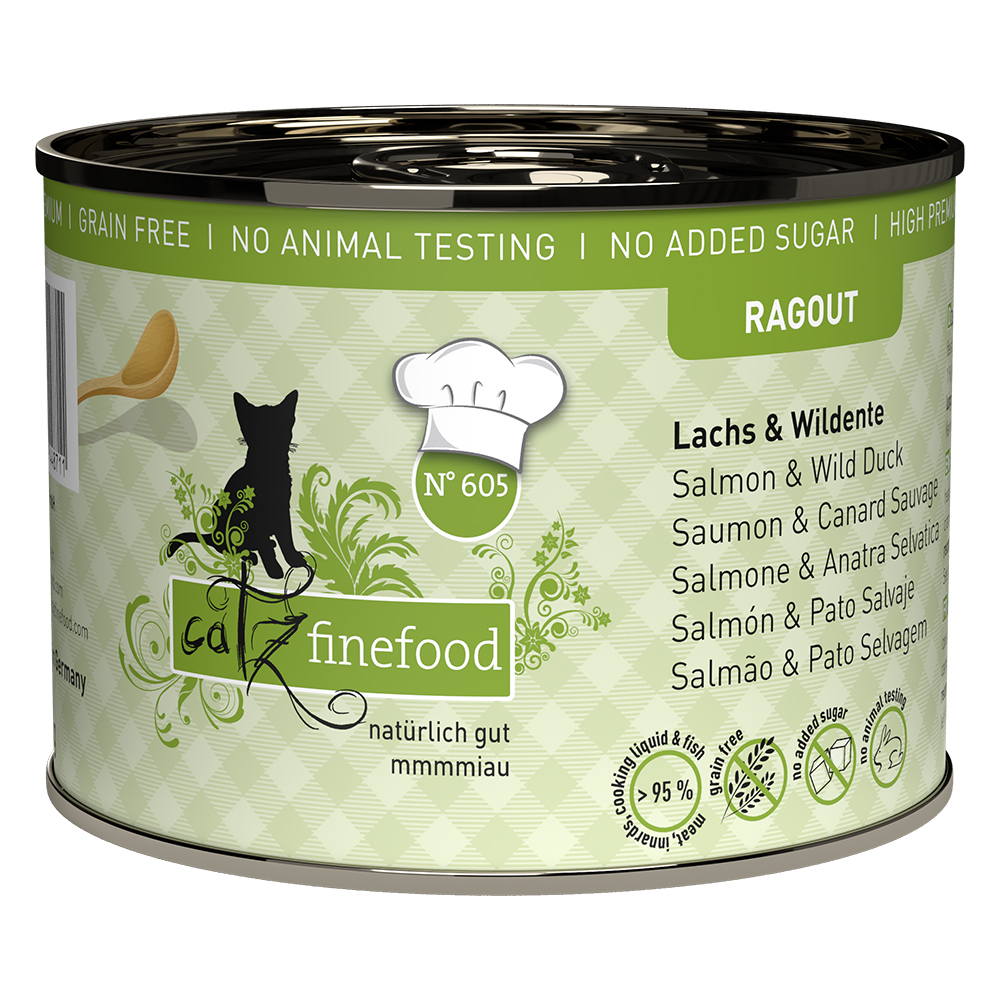 Sparpaket catz finefood Ragout 24 x 190 g - No.605 Lachs & Wildente Sparpaket catz finefood Ragout 24 x 190 g - No.605 Lachs & Wildente von Catz Finefood