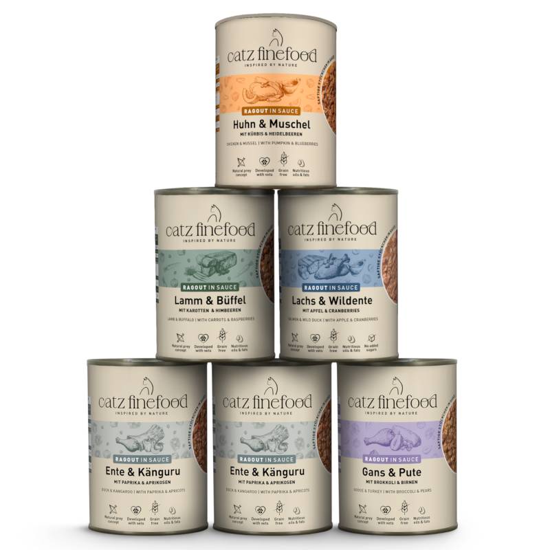 Sparpaket catz finefood Ragout 24 x 380 g - Mix (5 Sorten) von Catz Finefood