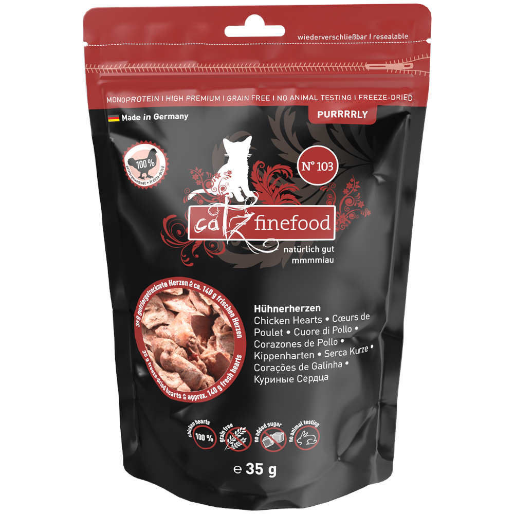 catz finefood Purrrrly Sparpaket Hühnerherzen (3 x 35 g) von Catz Finefood