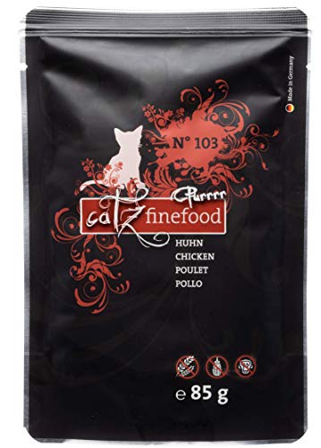 catz finefood Purrrr Huhn Monoprotein Katzenfutter nass N° 103, für ernährungssensible Katzen, 70% Fleischanteil, 85g Beutel von キャッツファインフード