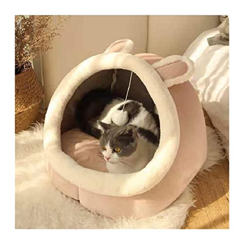 Hundebetten, gemütliches Kätzchenliegekissen und Katzenbett, weich, geeignet für kleine Hundematte, Tasche, Höhle für Katzen, Haustierbett (Farbe: Rosa, Größe: M (40 x 40 x 32 cm) von Cavanu