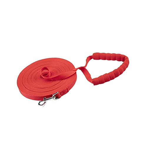 Hundeleine aus Nylon, für Outdoor-Training, Spaziergänge, 2,5 cm breit, 1,8 m, 3 m, 6 m, 10 m, 15 m, 20 m, 30 m, 50 m lang (Farbe: Rot, Größe: 10 m) von Cavanu