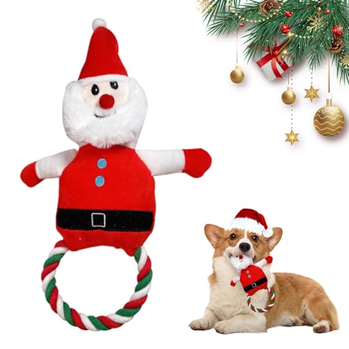CavspkArt Weihnachten Hund Interaktives Kauen Spielzeug - Quietschendes Plüsch Hundespielzeug für Kleine Mittlere Hunde (A) von CavspkArt