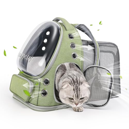Cawypety Erweiterbarer Katzenrucksack, für Katzen, Haustiere und kleine Hunde, von Fluggesellschaften zugelassen, entworfen für Reisen, Wandern, Spazierengehen, Auto Cawypety Erweiterbarer Katzenrucksack, für Katzen, Haustiere und kleine Hunde, von Fluggesellschaften zugelassen, entworfen für Reisen, Wandern, Spazierengehen, Auto von Cawypety