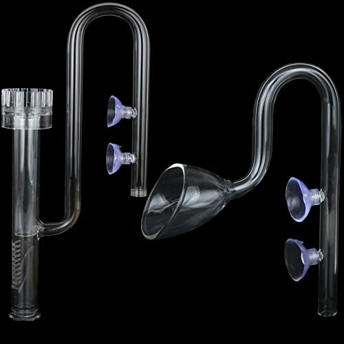 Caylingdee Glas-Lilienrohr-Einlauf-Set, Aquatischer Zulauf mit Oberflächenabschäumer für Aquarium, bepflanzte Aquascaping, 17 mm, für 16/22 mm (5/8 Zoll ID) Rohre von Caylingdee