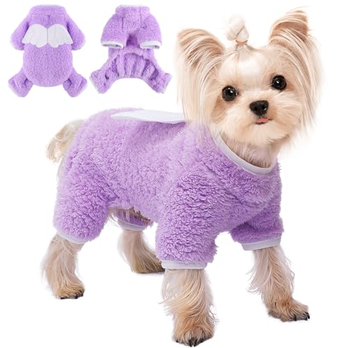 Hundepullover für kleine Hunde, Mädchen und Jungen, Winter-Fleece-Schlafanzug, Jumpsuits, Haustier-Hundekleidung, Katzenpullover, Welpenpullover, Schlafanzug, warmer kleiner Hundepullover für von Ccurrili