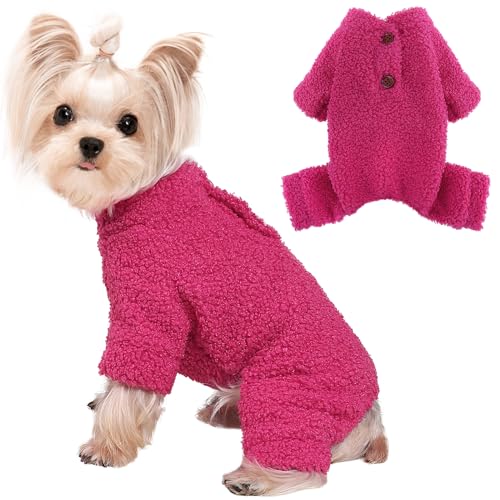 Hundepullover für kleine Hunde, Winter, kleine Hunde, Overalls, Fleece, warme Hundekleidung, Hunde-Pyjama, Haustierkleidung, Welpenpullover, Einteiler für Weihnachten, Halloween, Thanksgiving (Medium, von Ccurrili