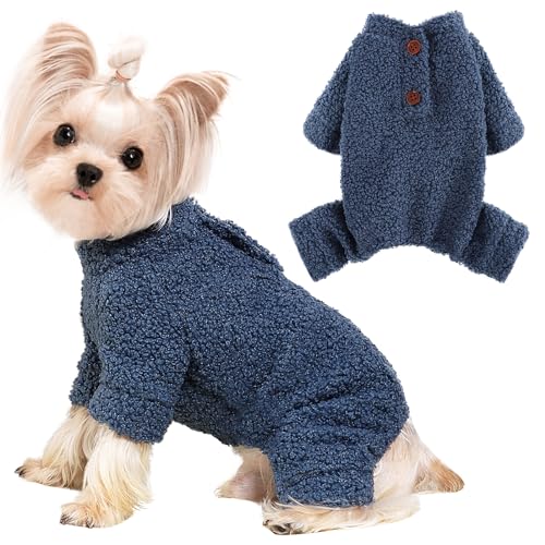 Hundepullover für kleine Hunde, Winter, kleine Hunde, Pullover, Jumpsuits, Fleece, warme Hundekleidung, Hunde-Pyjama, Haustierkleidung, Welpenpullover, Onesies für Weihnachten, Halloween, Thanksgiving von Ccurrili