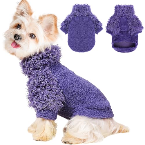 Kleiner Hundepullover, warmer Haustierpullover, Hundepullover für kleine Hunde, klassischer Rollkragenpullover, Welpenpullover, Katzenpullover, Winter-Fleece, Hundekleidung, Mantel, kleine Hunde, von Ccurrili