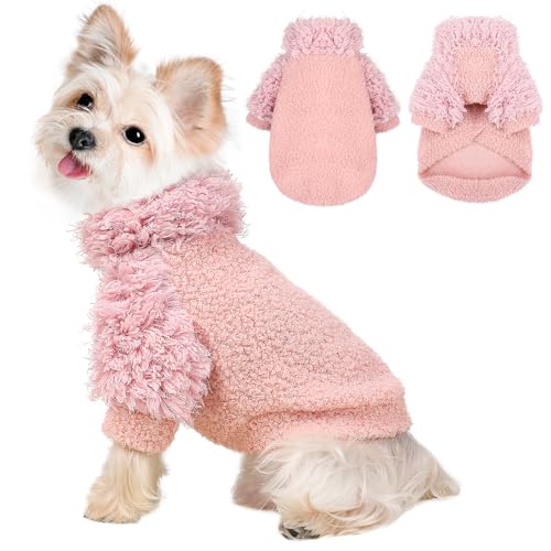 Hundekleidung für kleine Hunde, Chihuahua-Pullover, weich, dehnbar, Welpenkleidung, Wintermantel, Haustierkleidung, Pullover für kleine Hunde (Größe S, Rosa) von Ccurrili