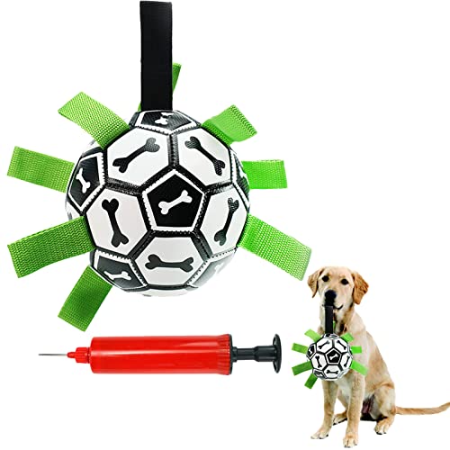 Cdipesp Hunde-Fußball, unzerstörbar, für Tauziehen, Hundespielzeug, Herding-Ball für Hunde, Knochenmuster, interaktives Spielzeug für Hunde (schwarz) (Knochen) von Cdipesp
