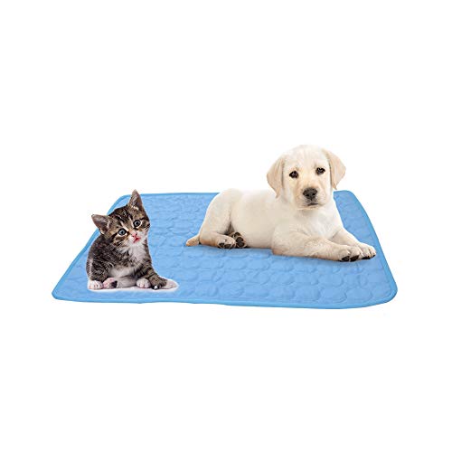 Cdipesp Hunde-Kühlmatte, Eisseide, selbstkühlende Bett-Pads, Katzen-Schlafmatte für Zwinger, Sofa (L (55,9 x 71,1 cm)) von Cdipesp