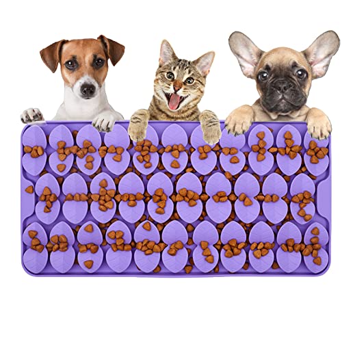 Cdipesp Silikon-Schnüffelmatte für Hunde, 18x37 cm, Hunde-Leckmatte mit Saugnäpfen, langsames Futterspender, Hundefuttermatte, Hund, Unterhaltungsspielzeug für Langeweile (lila) von Cdipesp