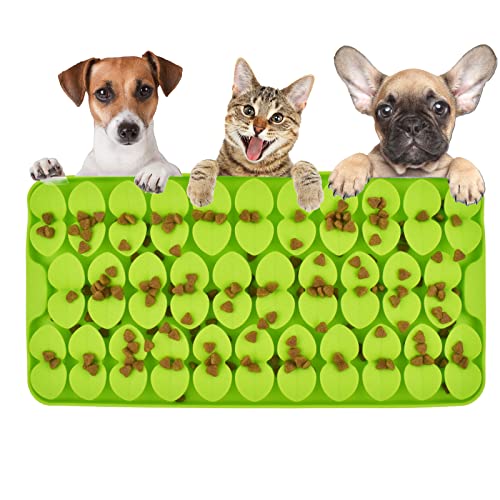Cdipesp Silikon-Schnüffelmatte für Hunde, 18x37 cm, Hunde-Leckmatte mit Saugnäpfen, langsames Futterspender, Hundefuttermatte, Hunde, Unterhaltungsspielzeug für Langeweile (grün) von Cdipesp