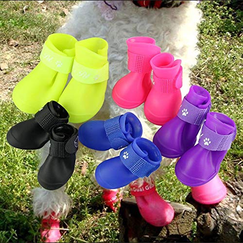 Cdycam Cute Little Pet Dog Puppy Regen Schnee Boots Schuhe Beute Candy Farben wasserdichte Gummi rutschfeste von Cdycam