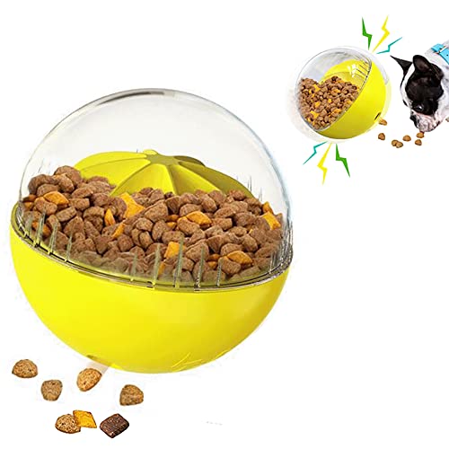 Cdycam HundeleckerliBall LeckerliDosierung Interaktives Hundespielzeug für Hunde, Wobble Wag Sprechender Ball Kichern Quietschendes Hundepuzzle Spielzeug für Langeweile Slow Feeder von Cdycam