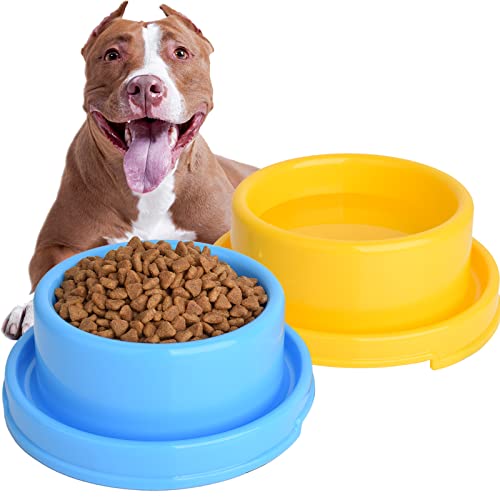 Futternäpfe für Hunde, Katzen, Welpen, Kunststoff, rund, kein Verschütten, bunt, 2 Stück von Cdycam