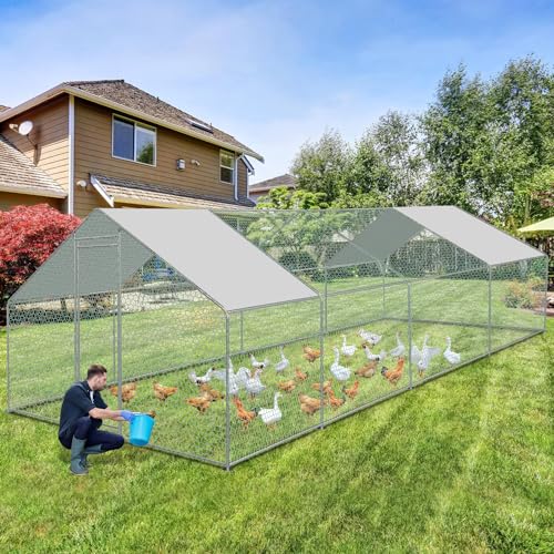 Cecaylie Hühnerstall 24m2,Hühnerhaus XXL Freilaufgehege 3x8x2m Wasserdichtes Verzinkter Stahl Wachtelstall Entenstall für Hühner Hühnerkäfig Kleintiere Vogelkäfig Haustierkäfig Cecaylie Hühnerstall 24m2,Hühnerhaus XXL Freilaufgehege 3x8x2m Wasserdichtes Verzinkter Stahl Wachtelstall Entenstall für Hühner Hühnerkäfig Kleintiere Vogelkäfig Haustierkäfig von Cecaylie