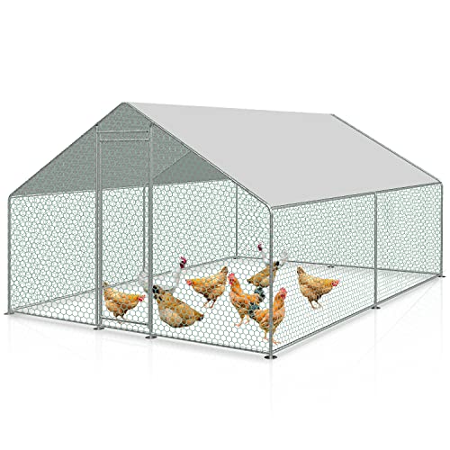 Cecaylie Hühnerstall Katzengehege Outdoor Freigehege 3x4x2m,Verzinkter Stahl Gehege für Geflügel, Kaninchen, Kleine Haustiere, Hunde von Cecaylie