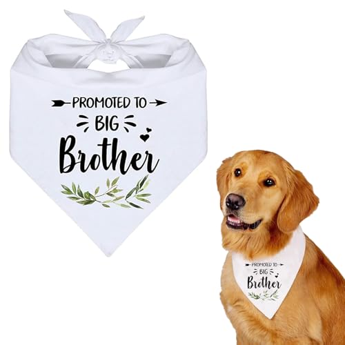 Big Brother Hunde-Halstuch, weiß, Baumwolle, waschbar, dreieckig, Haustier-Schal, Schwangerschaftsankündigung & neues Baby, Foto-Requisite, Zubehör, Hunde, Haustiere, Geburtstagsparty-Geschenke von Cehoo