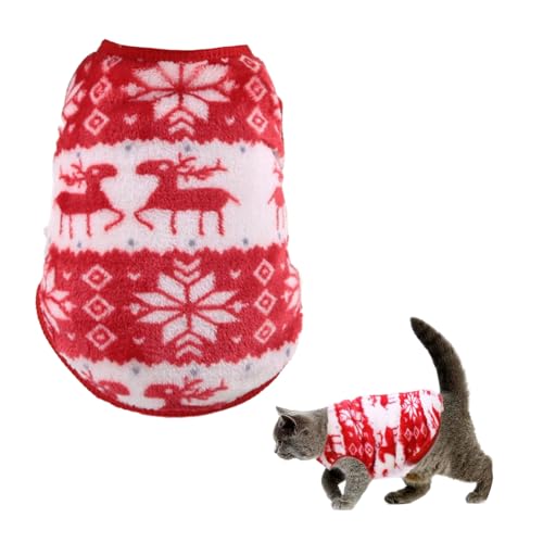 Weihnachtspullover für Hunde, Schneeflocke, Elch, Haustierkleidung, weich, warm, gestrickt, Katzenpullover, Outfit, Rentiermuster, Welpenkostüm, Neujahrskleidung, Zubehör für kleine, mittelgroße von Cehoo