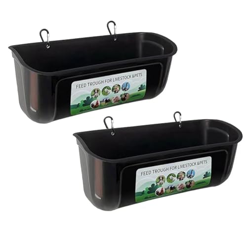 Celabie 2er Pack Hängender Weidezaun-Futterautomat für Huhn, Ziege - Schwarz Aus ABS Material für REH, Ente, Hund und Ferkel, Gänsengefäß-Trog Celabie 2er Pack Hängender Weidezaun-Futterautomat für Huhn, Ziege - Schwarz Aus ABS Material für REH, Ente, Hund und Ferkel, Gänsengefäß-Trog von Celabie