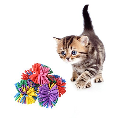 Celan 5 x Katzenspielzeug, EVA-Blumenball, weich, für Hunde und Katzen, interaktiv, lustig von Celan