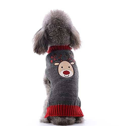 Weihnachtspullover für Hunde, Rollkragenpullover für kaltes Wetter, ärmelloser Rentierpullover für kleine, mittelgroße und große Hunde und Katzen von Celebration Directre
