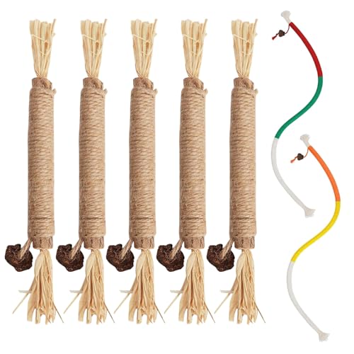 Celiodd 7er-Pack Katzenspielzeug Katzenminze Spielzeug Zahnpflege Katzen Matatabi Stick Katze 5 Stück Beißstäbe für Katzen und 2 Stück 70 cm Lange Kauseile Zur Stärkung Der Bewegung Der Katze Celiodd 7er-Pack Katzenspielzeug Katzenminze Spielzeug Zahnpflege Katzen Matatabi Stick Katze 5 Stück Beißstäbe für Katzen und 2 Stück 70 cm Lange Kauseile Zur Stärkung Der Bewegung Der Katze von Celiodd