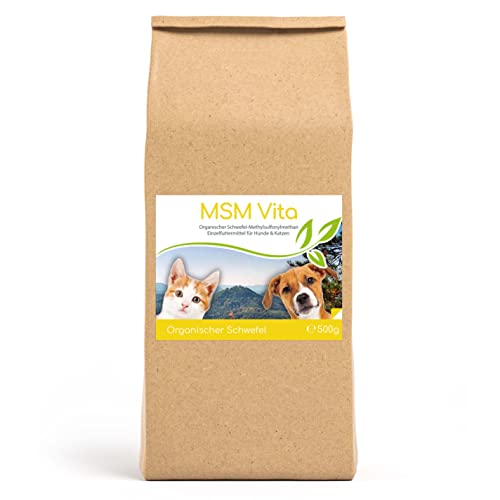 Cellavita MSM Organischer Schwefel (Metyhlsulfonylmethan) für Hunde & Katze & Tiere (500g) von Cellavita