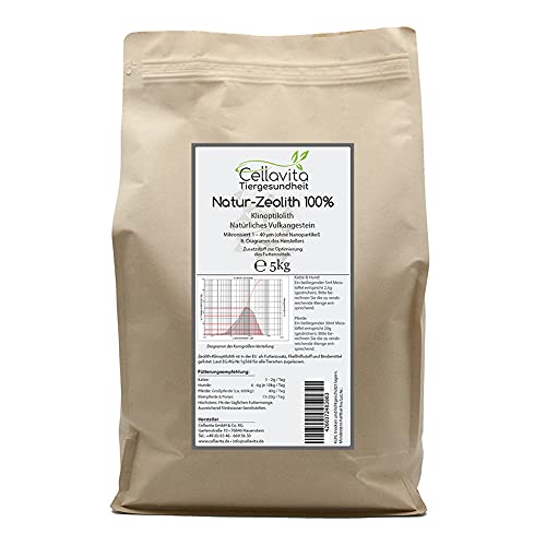 Cellavita Zeolith Natur-Zeolith (100% Ceolith) - Klinoptilolith - für Hunde & Katze & Tiere (5,0 kg) von Cellavita