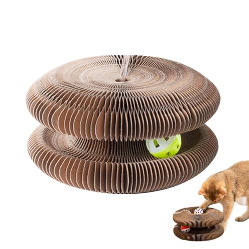 Celuicion Cat Scratch Board, Cat Scratch Pad,Kätzchen Kratzerplatine Magnetische Organ faltbar mit Bell - Interaktives mentales und körperliches Trainer mit recycelbarem Katzenkratzern für den von Celuicion
