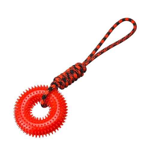 Celuicion Hundespielzeug quietschend, Hundespielzeug quietschend | Spiky Ring für Kauen,Aggressives Kau -mit unzerstörbarer Hund Spielzeug mit Seil für Welpe Zahne Langeweile Relief mentale von Celuicion