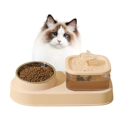 Celuicion Katzenfutter- und Wasserspender, Katzenschalen für Lebensmittel und Wasser | Lecksofes Katzenfutterspender mit großer Kapazität,Trockene und Trennung langsames Fütterung für von Celuicion