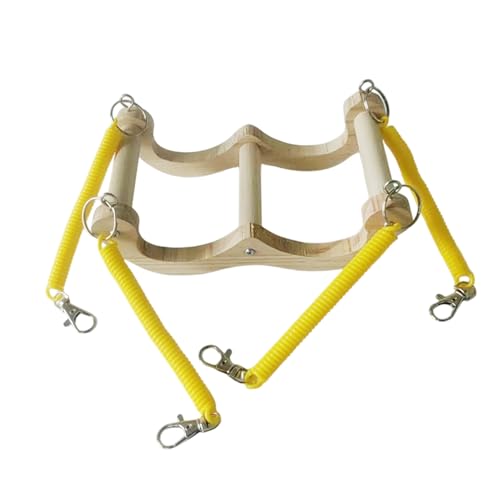 Celuicion Sichtweite Käfigspielzeug, Papageienschwung | Hölzerne stehende Frühlingsschwung Barsch - Fun Cockatoo Hängematte, Vogelfutters -Aktivitätszubehör für Wellenloser Lovebirds von Celuicion