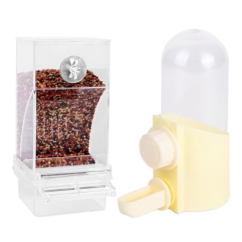 Celuicion Vogeltränke,Trinkbehälter für Wellensittiche - Spritzwassergeschützte Vogeltränke Für Kanarienvogel Wellensittich Fink Nymphensittich von Celuicion