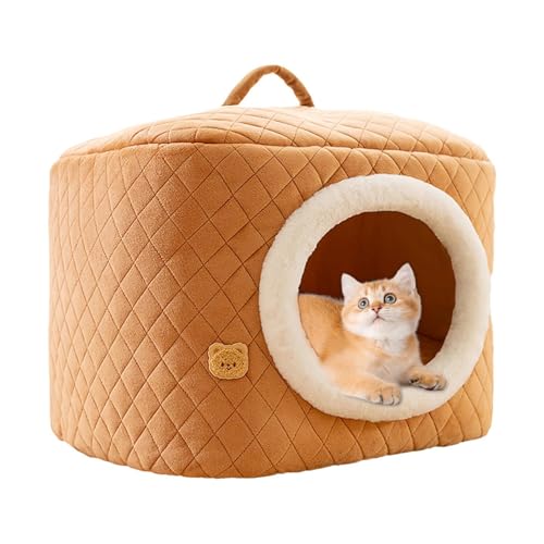Katzenhaus-Betthöhle, Katzenbetten für Wohnungskatzen | Katzenhaus Winter Katzenbett - Halbgeschlossenes kleines Hundebett, 2-in-1-Katzenhöhlenbett, warmes Katzenbett für Kätzchen, Welpen und Kleintie Katzenhaus-Betthöhle, Katzenbetten für Wohnungskatzen | Katzenhaus Winter Katzenbett - Halbgeschlossenes kleines Hundebett, 2-in-1-Katzenhöhlenbett, warmes Katzenbett für Kätzchen, Welpen und Kleintie von Celuicion