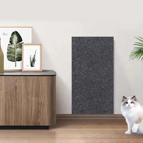 Cat Scratch Furniture Protector, Couch Protector from Cat Claws, Self-Adhesive Trimmable Cat Scratching Mat, Climbing Cat Scratcher, Wall Scratchers for Indoor Cats (30 * 100CM,Dark Grey) von Cemssitu