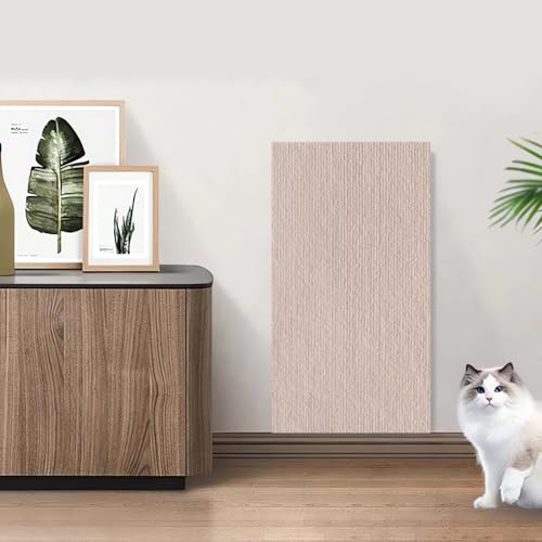 Cat Scratch Furniture Protector, Couch Protector from Cat Claws, Self-Adhesive Trimmable Cat Scratching Mat, Climbing Cat Scratcher, Wall Scratchers for Indoor Cats (30 * 100CM,Khaki) von Cemssitu