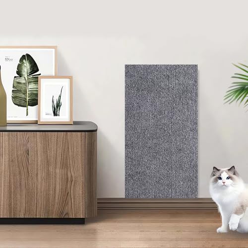 Cat Scratch Furniture Protector, Couch Protector from Cat Claws, Self-Adhesive Trimmable Cat Scratching Mat, Climbing Cat Scratcher, Wall Scratchers for Indoor Cats (30 * 100CM,Light Grey) von Cemssitu