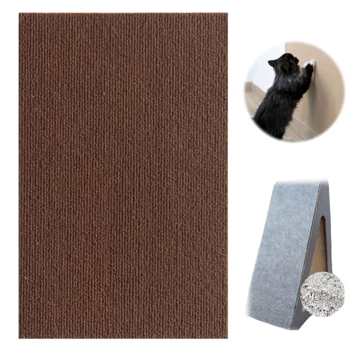Cat Scratching Mat, Scratch Pad Pro for Cats, Trimmable Self-Adhesive Carpet Cat Scratcher, Cat Scratch Pad for Furniture, Wall, Table Leg, Couch (Brown,23.6 * 39.4in) von Cemssitu