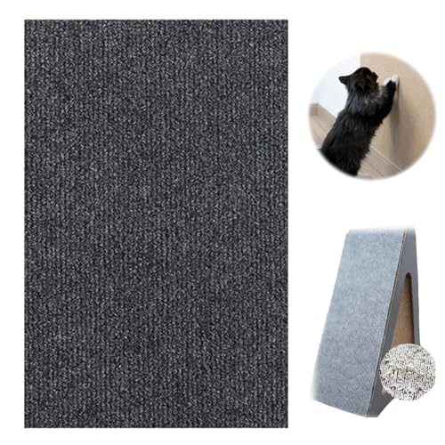 Cat Scratching Mat, Scratch Pad Pro for Cats, Trimmable Self-Adhesive Carpet Cat Scratcher, Cat Scratch Pad for Furniture, Wall, Table Leg, Couch (Dark Gray,15.7 * 39.4in) von Cemssitu