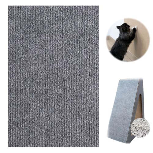 Cat Scratching Mat, Scratch Pad Pro for Cats, Trimmable Self-Adhesive Carpet Cat Scratcher, Cat Scratch Pad for Furniture, Wall, Table Leg, Couch (Light Grey,11.8 * 39.4in) von Cemssitu