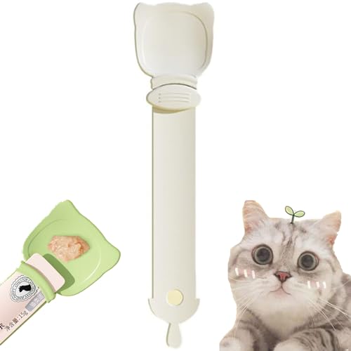 Happy Spoon for Cats, Happy Spoon Cat Treat Feeder, Cuddles and Meow Happy Spoon, Cat Wet Treats Dispense Spoon (White) von Cemssitu