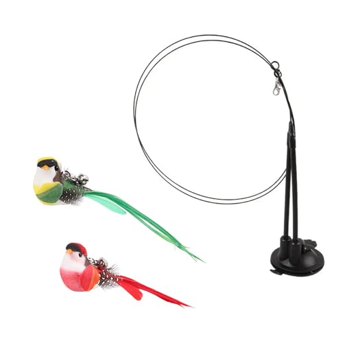 Cenifin Doppelstange Farbenfrohe Gefiederte Vögel Katzen Entertainer Mit Flexibles Federdraht Und Antislip Saugbasis Für Kätzchenkatzen Spielzeug Mit Saugbasis Cenifin Doppelstange Farbenfrohe Gefiederte Vögel Katzen Entertainer Mit Flexibles Federdraht Und Antislip Saugbasis Für Kätzchenkatzen Spielzeug Mit Saugbasis von Cenifin