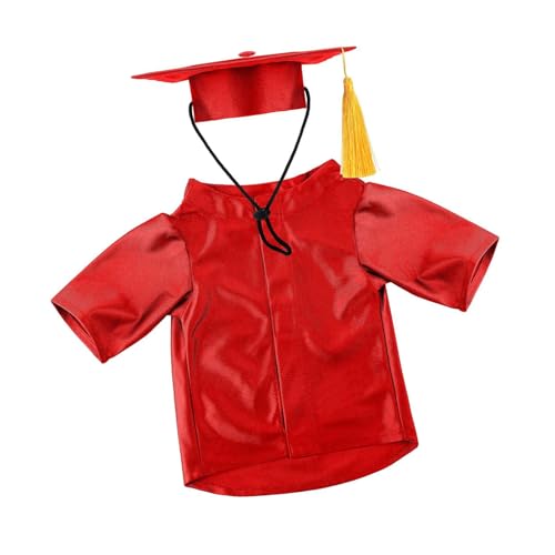 Cenifin Soft Pet Graduation Kostüm Mit Verstellbarem Für Hunde Katzen Urlaubsfeier Rot von Cenifin