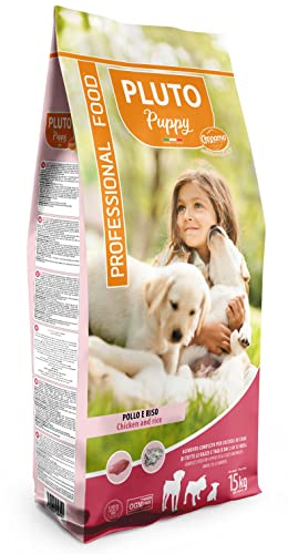 Pluto Puppy 15 kg Alleinfuttermittel für Welpen aller Rassen und Größen von 2 bis 12 Monaten von Cennamo srl