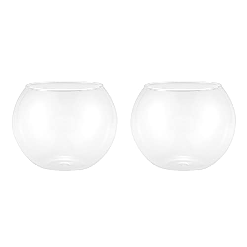2 x runde Vasen aus transparentem Glas für Aquarien von Censous